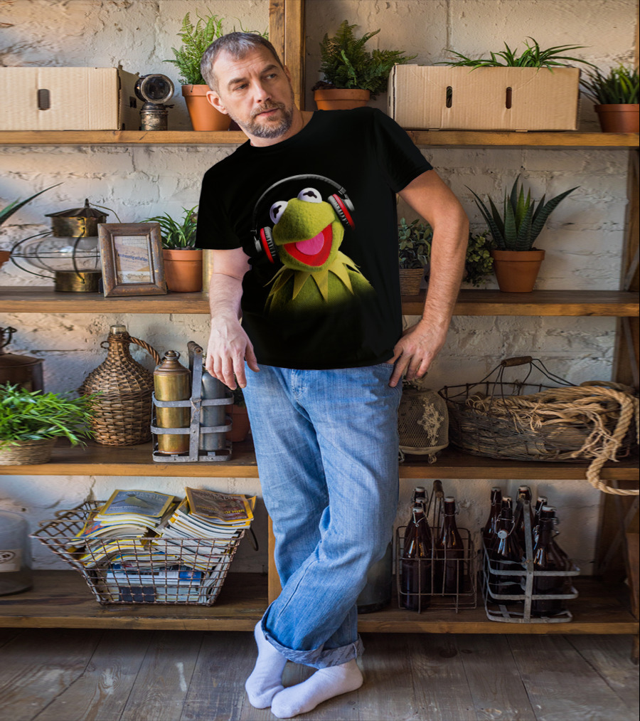 Disney Muppet Babies Kermit Headphones Retro T-Shirt