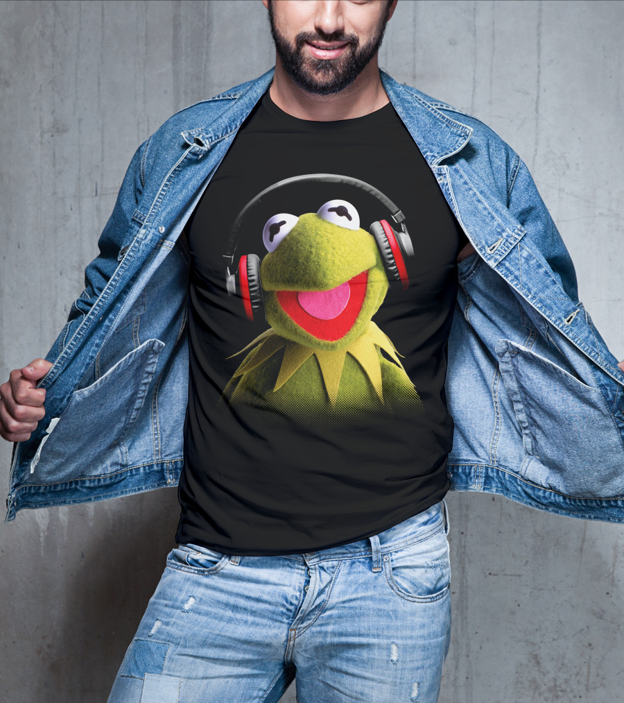 Disney Muppet Babies Kermit Headphones Retro T-Shirt