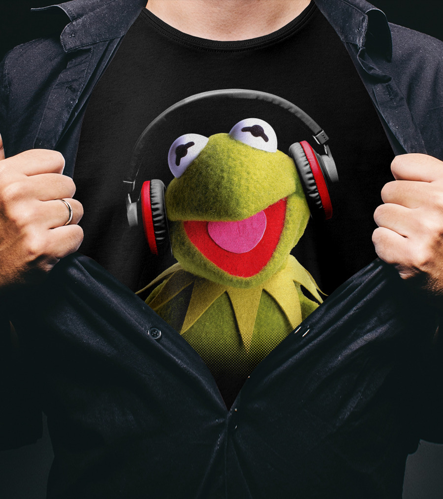 Disney Muppet Babies Kermit Headphones Retro T-Shirt