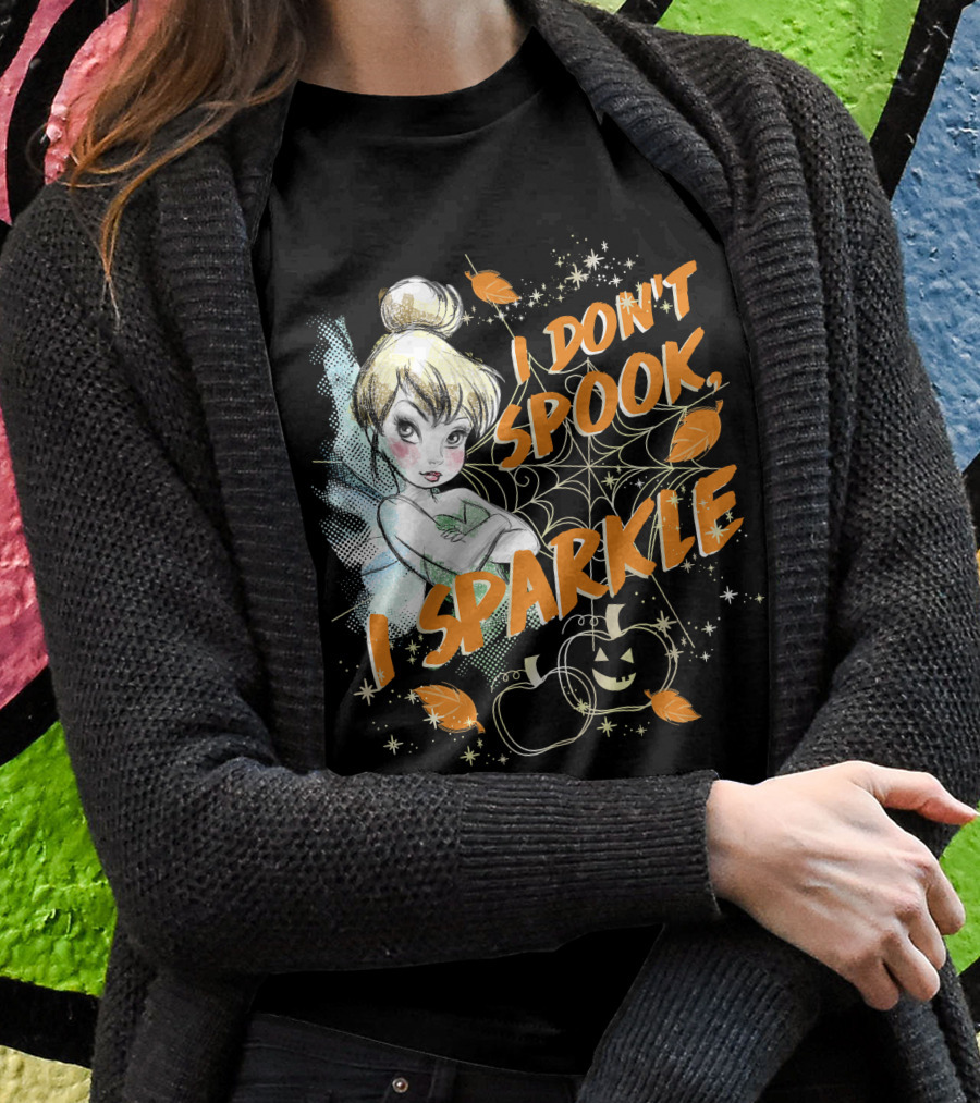 I Don't Spook I Sparkle Disney Peter Pan Tinkerbell Halloween T-Shirt