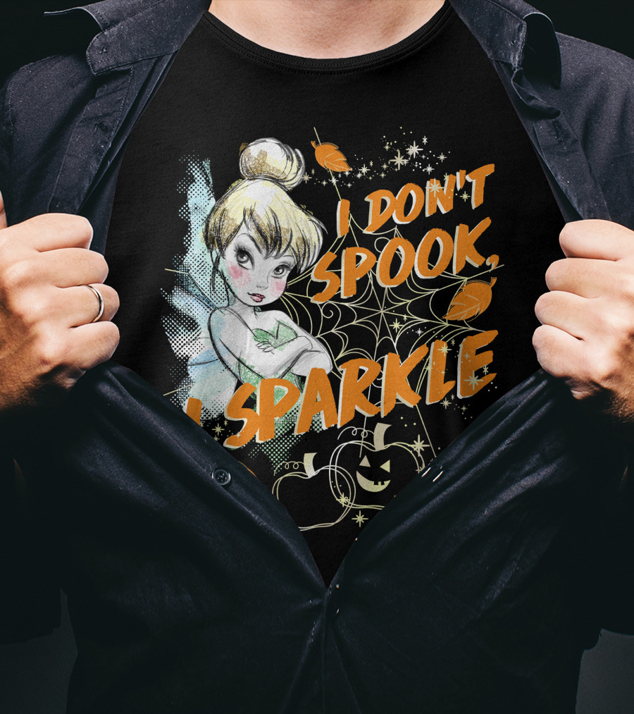 I Don't Spook I Sparkle Disney Peter Pan Tinkerbell Halloween T-Shirt