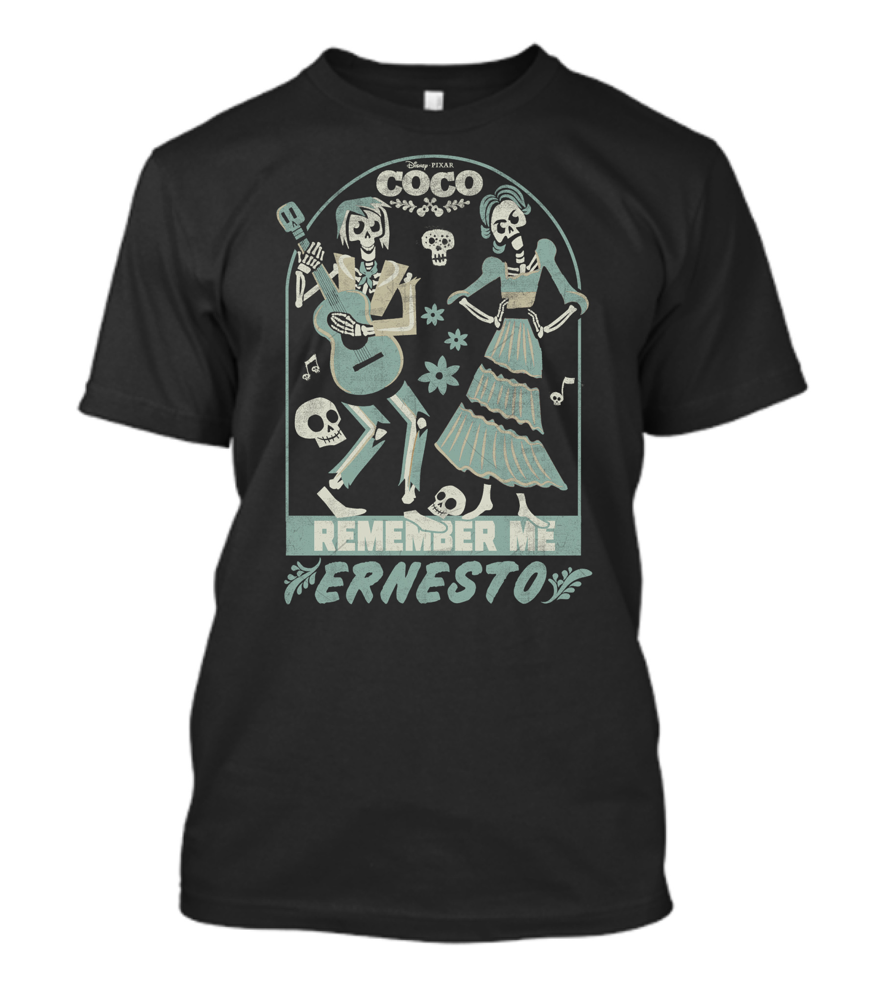 Disney Pixar Coco Remember Me Ernesto Skeleton Guitar T-Shirt