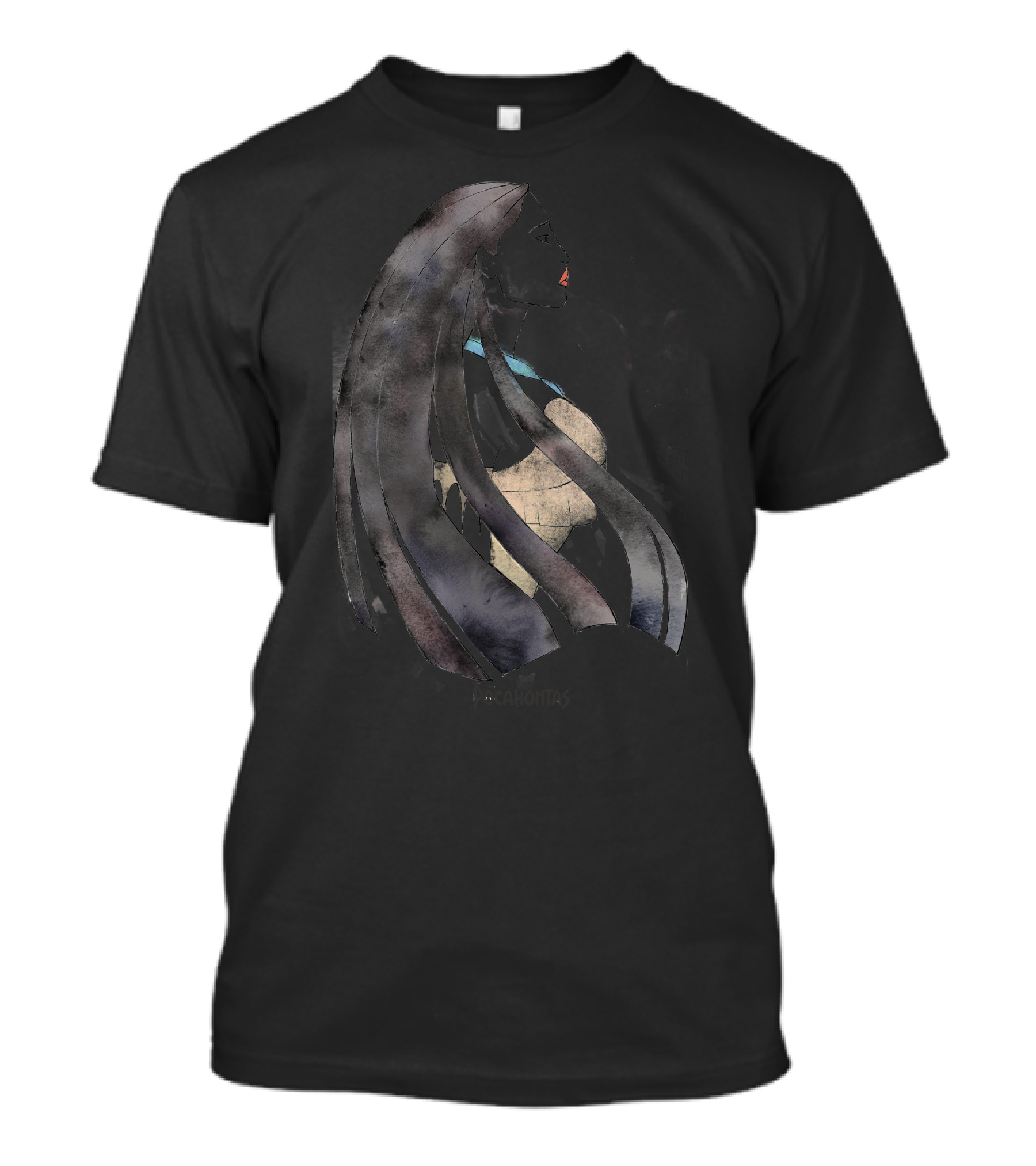 Pocahontas Disney Profile Drawing T-Shirt