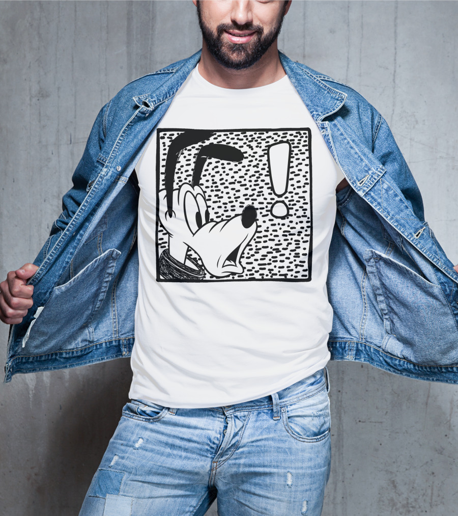 Disney Pluto Shocked Exclamation Point Reaction T-Shirt