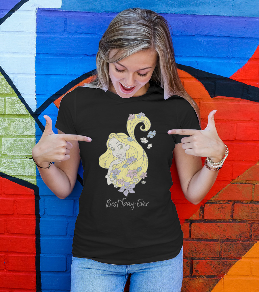 Disney Tangled Rapunzel Illustration Best Day Ever T-Shirt