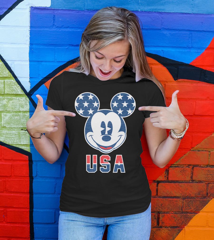 Disney USA Stars Happy Mickey Mouse T-Shirt