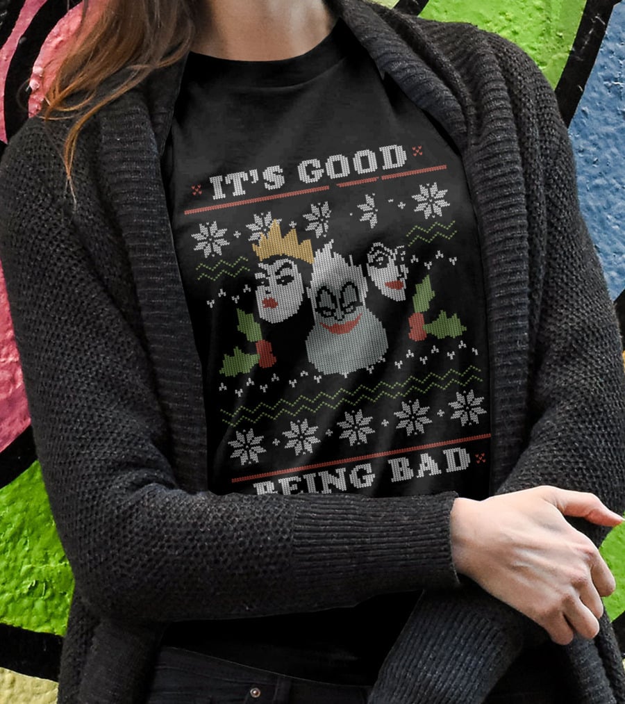 It's Good Being Bad Disney Villains Christmas T-Shirt