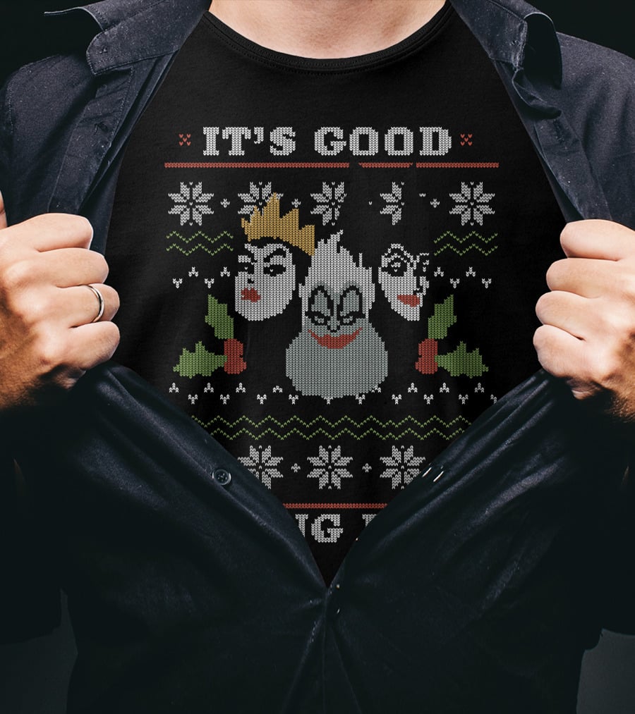 It's Good Being Bad Disney Villains Christmas T-Shirt