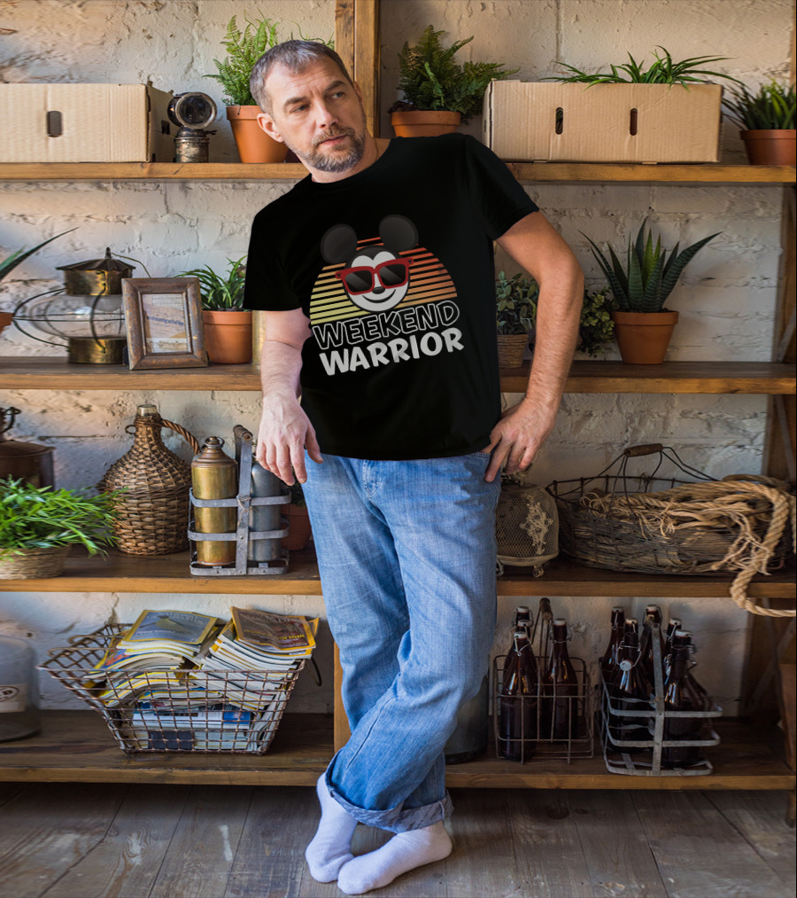 Disney Weekend Warrior Mickey Mouse Retro Sunburst Sunglasses T-Shirt
