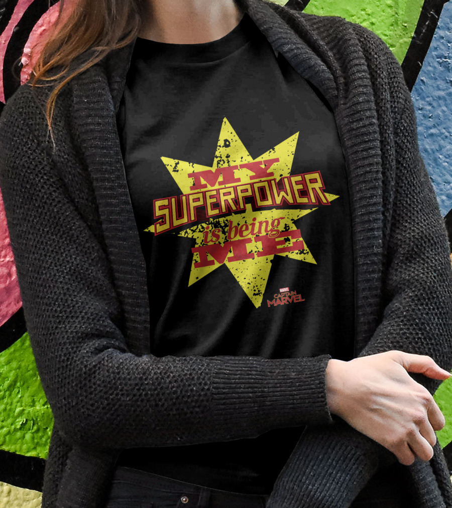 Captain Marvel My Superpower Is Being Me Marvel Starburst T-Shirt