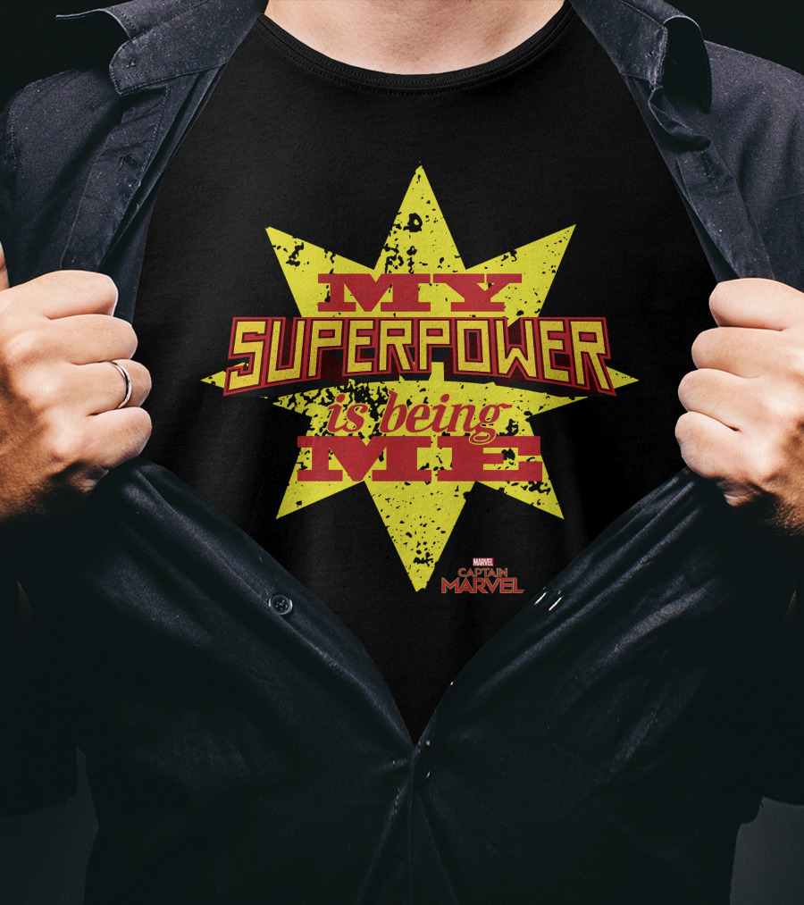 Captain Marvel My Superpower Is Being Me Marvel Starburst T-Shirt