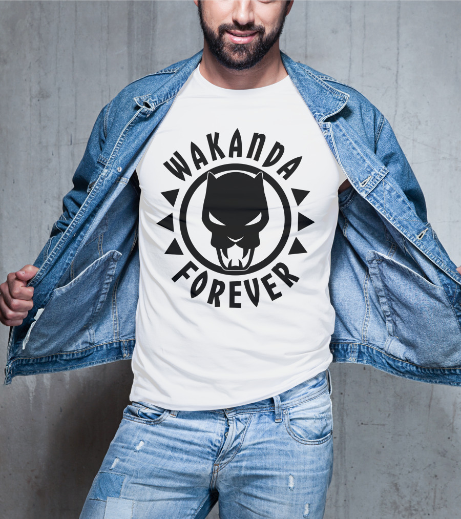 Wakanda Forever Black Panther Circle Panther T-Shirt