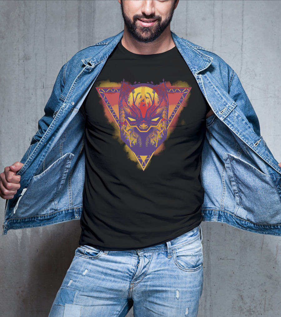 Marvel Black Panther Vibrant Geometric Mask T-Shirt