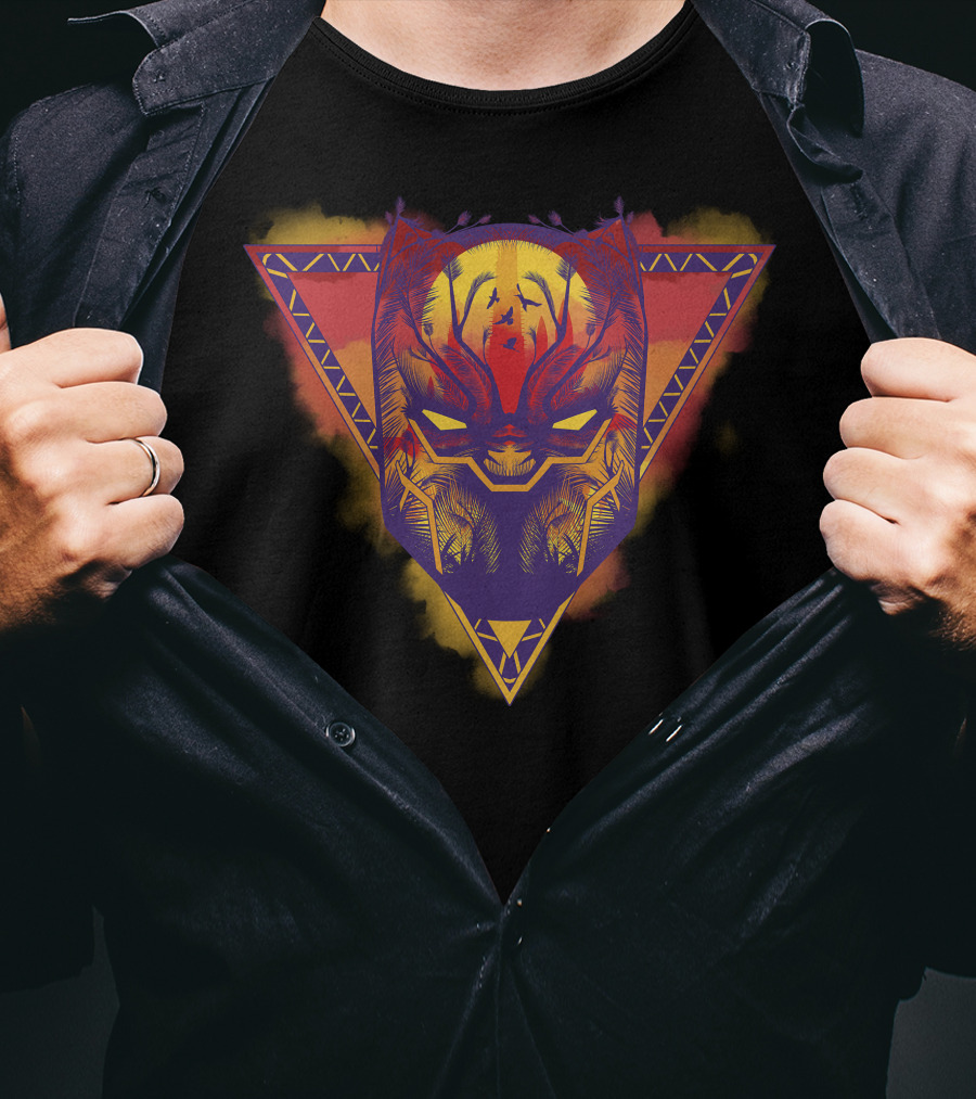 Marvel Black Panther Vibrant Geometric Mask T-Shirt