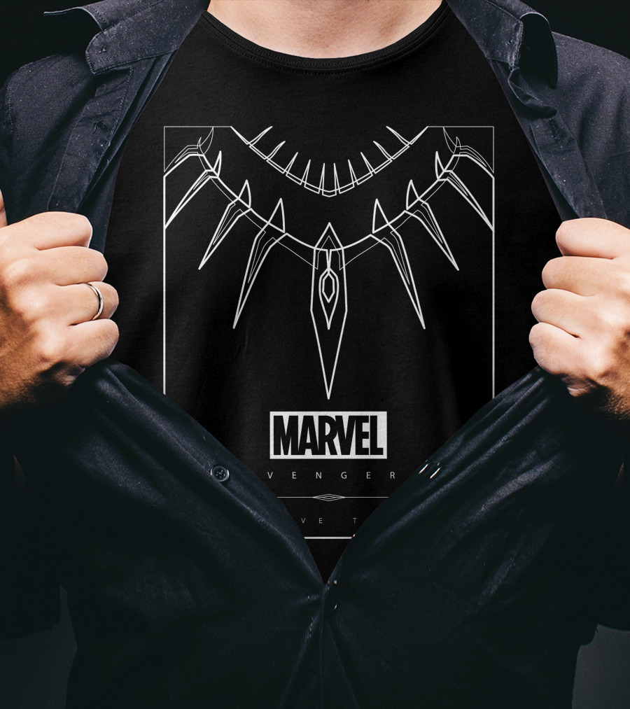 Marvel Avengers Black Panther Long Live The King Necklace T-Shirt