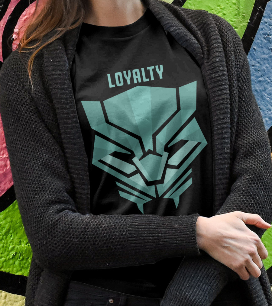 Marvel Black Panther Loyalty Teal Mask T-Shirt