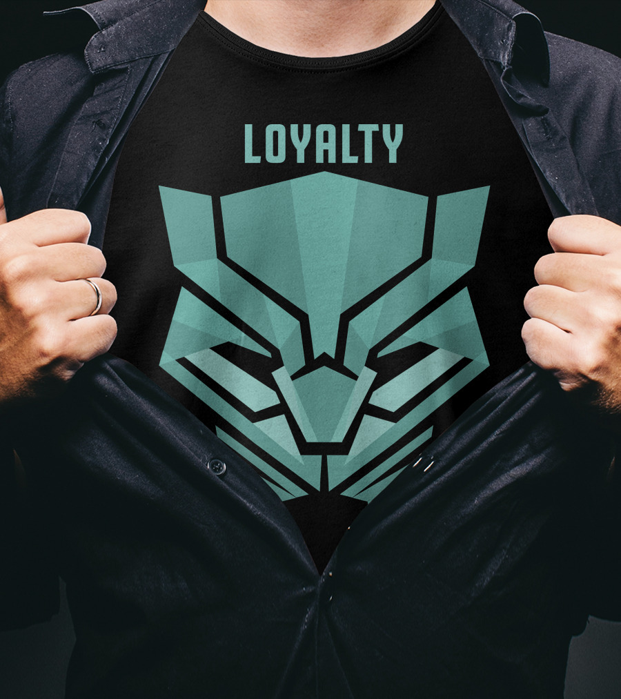 Marvel Black Panther Loyalty Teal Mask T-Shirt