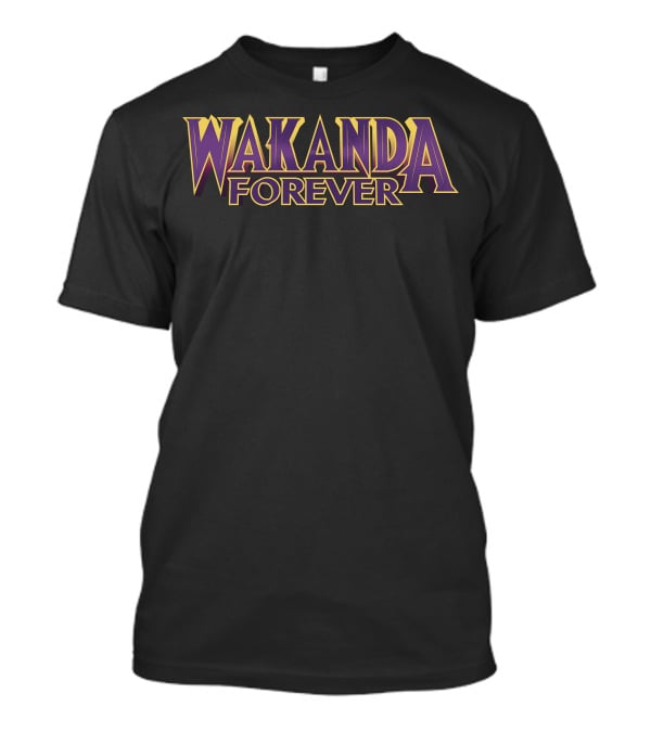 Marvel Black Panther Wakanda Forever Bold Iconic Lettering T-Shirt