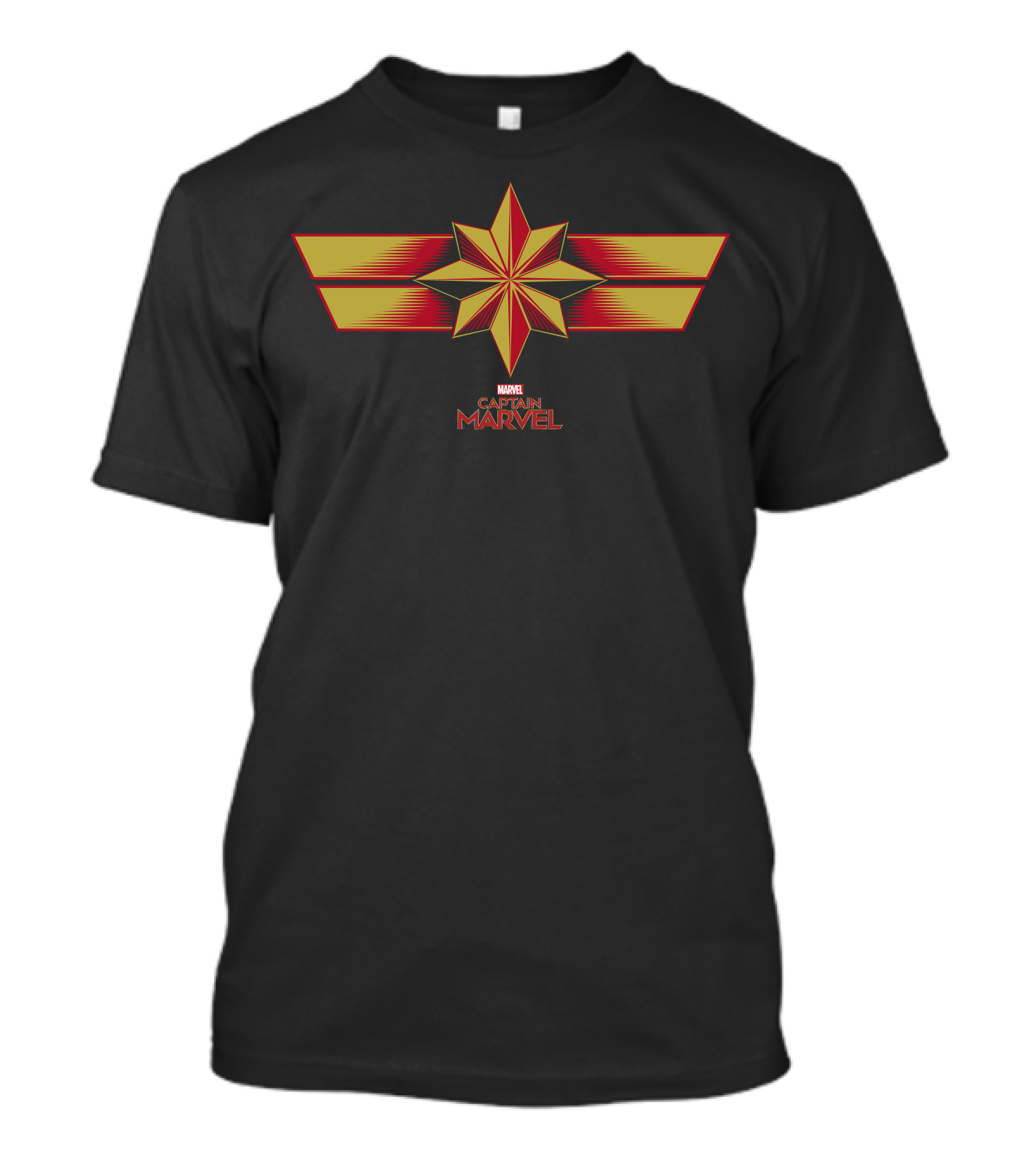 Marvel Captain Marvel Star Emblem Red Yellow Chevron T-Shirt