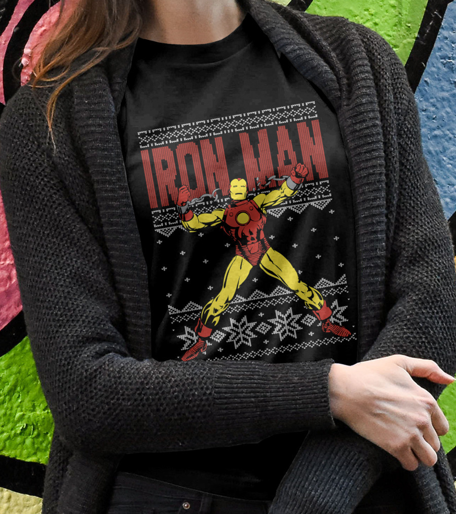 Iron Man Marvel Classic Comic Snowflake T-Shirt