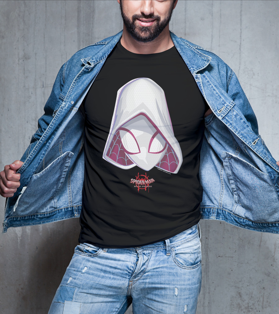 Spider-Man Into The Spider-Verse Spider-Gwen Mask Marvel T-Shirt