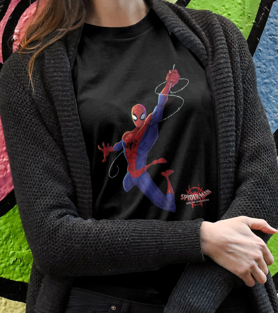 Spider-Man Into The Spider-Verse Classic Swing Action Marvel T-Shirt