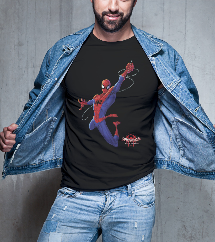 Spider-Man Into The Spider-Verse Classic Swing Action Marvel T-Shirt
