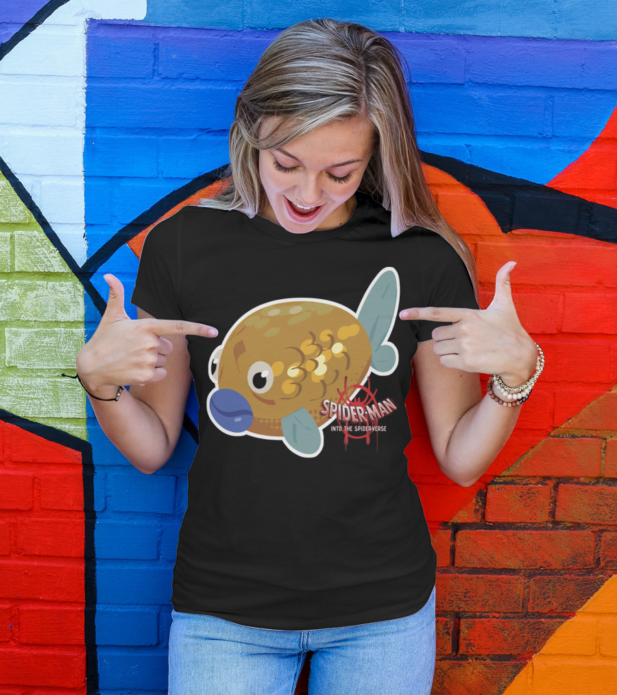 Marvel Spider-Man Into The Spider-Verse Fish Sticker T-Shirt
