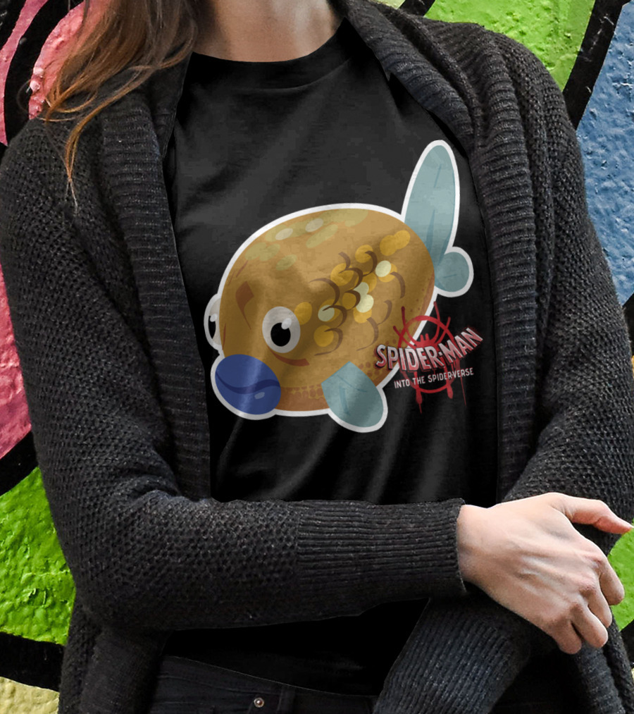 Marvel Spider-Man Into The Spider-Verse Fish Sticker T-Shirt