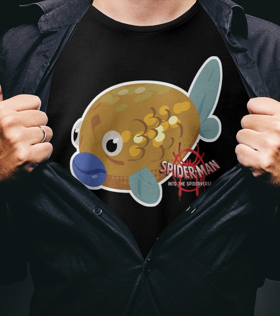 Marvel Spider-Man Into The Spider-Verse Fish Sticker T-Shirt