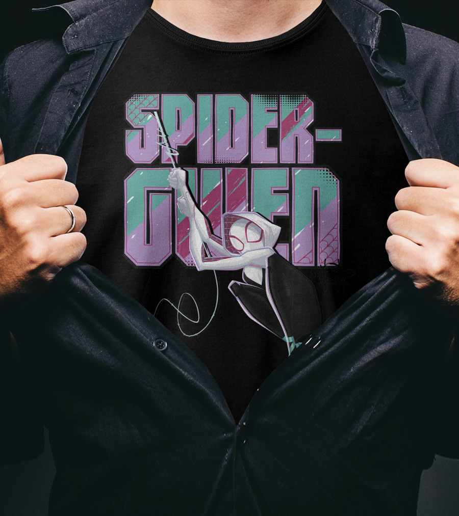 Spider-Gwen Marvel Spider-Man Spiderverse Swinging Hero T-Shirt