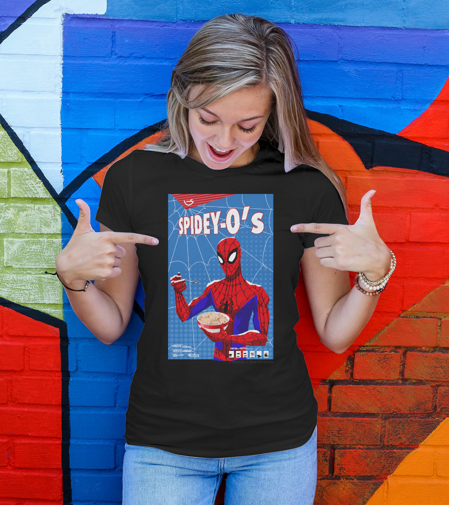 Marvel Spider-Man Spiderverse Spidey-Os Cereal Box Breakfast Comics T-Shirt