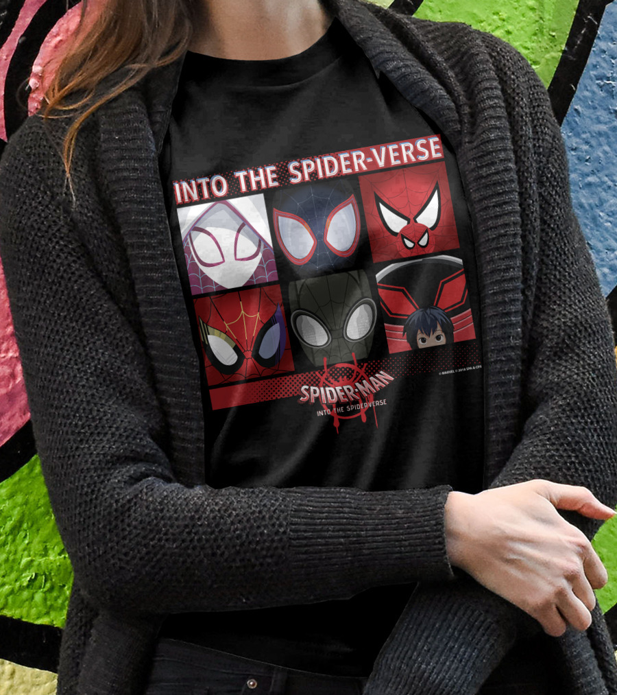 Marvel Spider-Man Into The Spider-Verse Square Group T-Shirt
