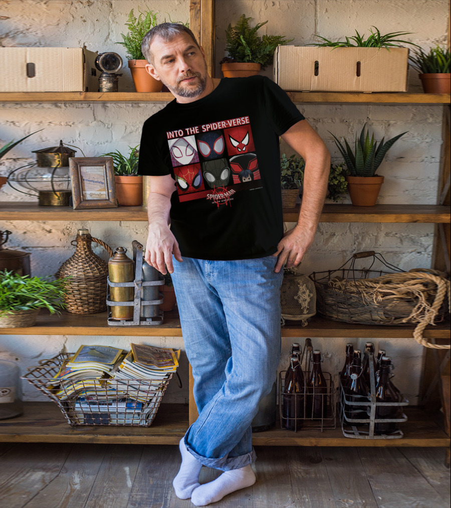 Marvel Spider-Man Into The Spider-Verse Square Group T-Shirt