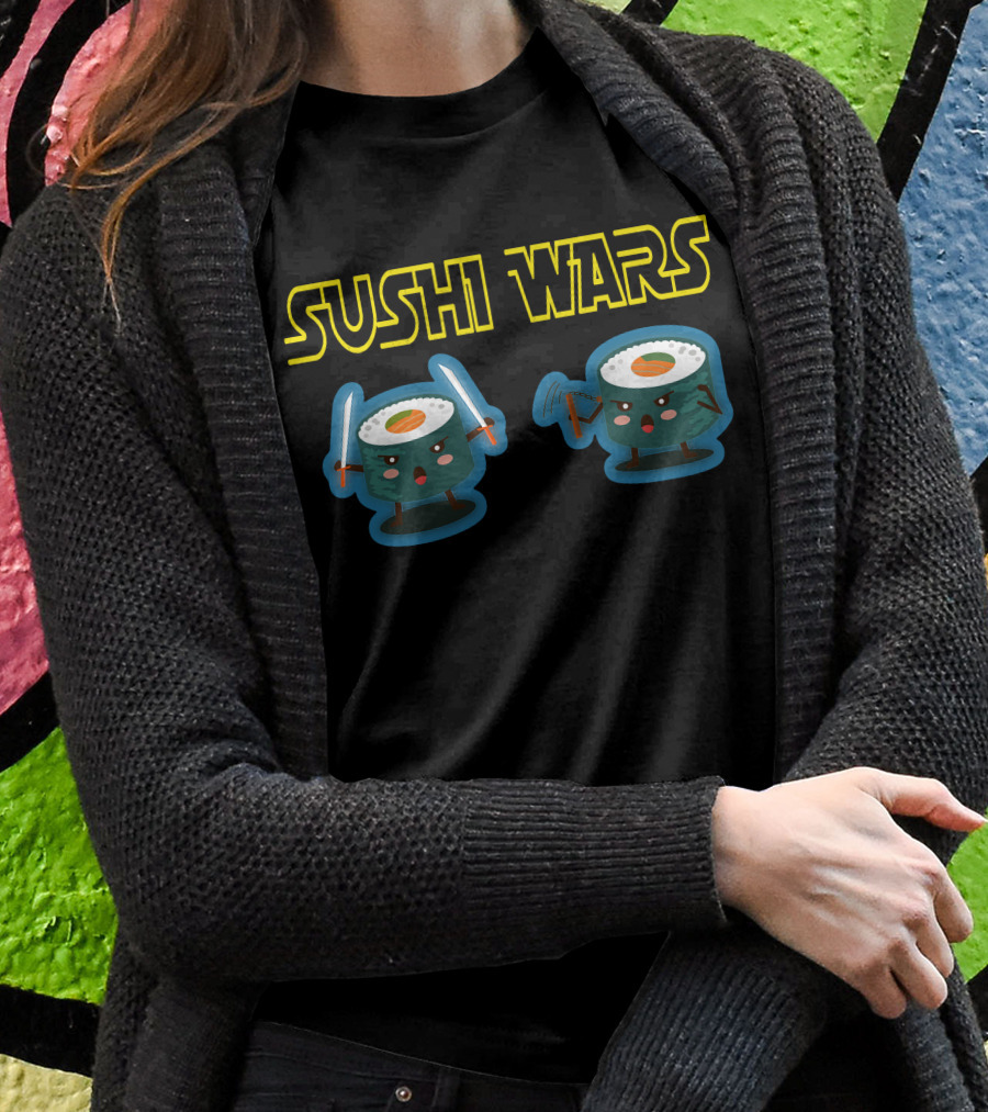 Sushi Wars Funny Star Theme Birthday T-Shirt