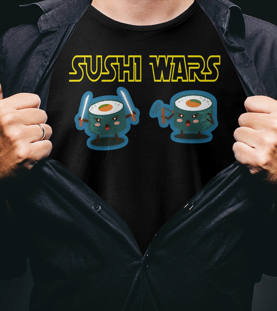 Sushi Wars Funny Star Theme Birthday T-Shirt