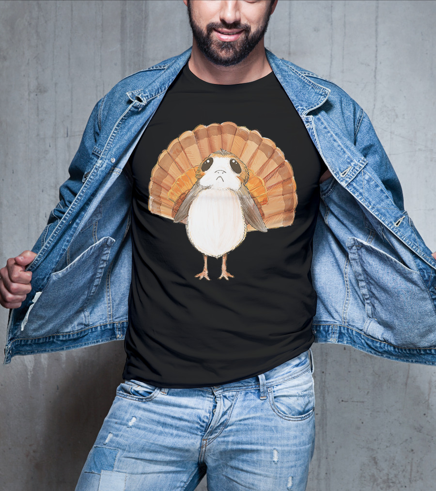 Star Wars Porg Turkey Thanksgiving Feathers T-Shirt