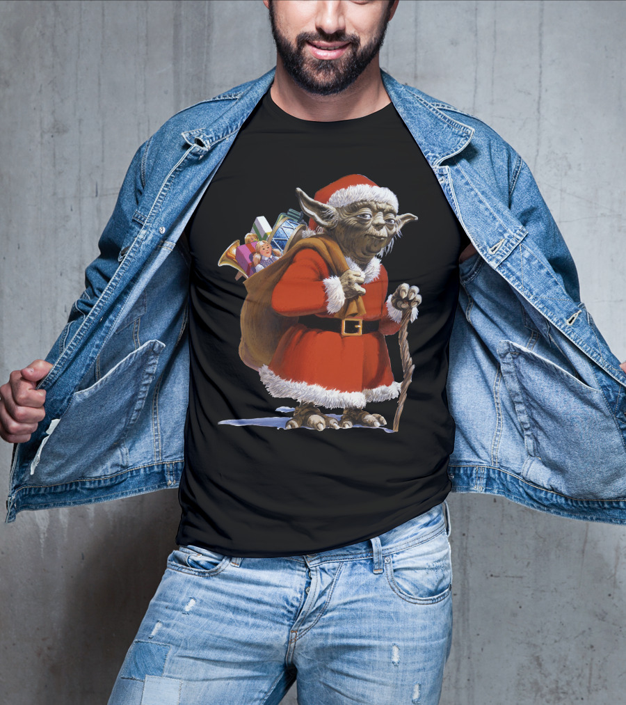 Star Wars Santa Yoda Carrying Sack Of Presents T-Shirt