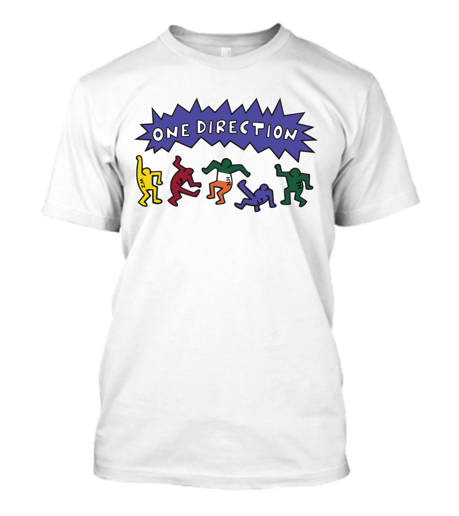 One Direction HZ LT LH ZM LS Colorful Dancing Figures T-Shirt