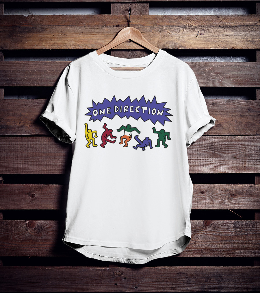 One Direction HZ LT LH ZM LS Colorful Dancing Figures T-Shirt