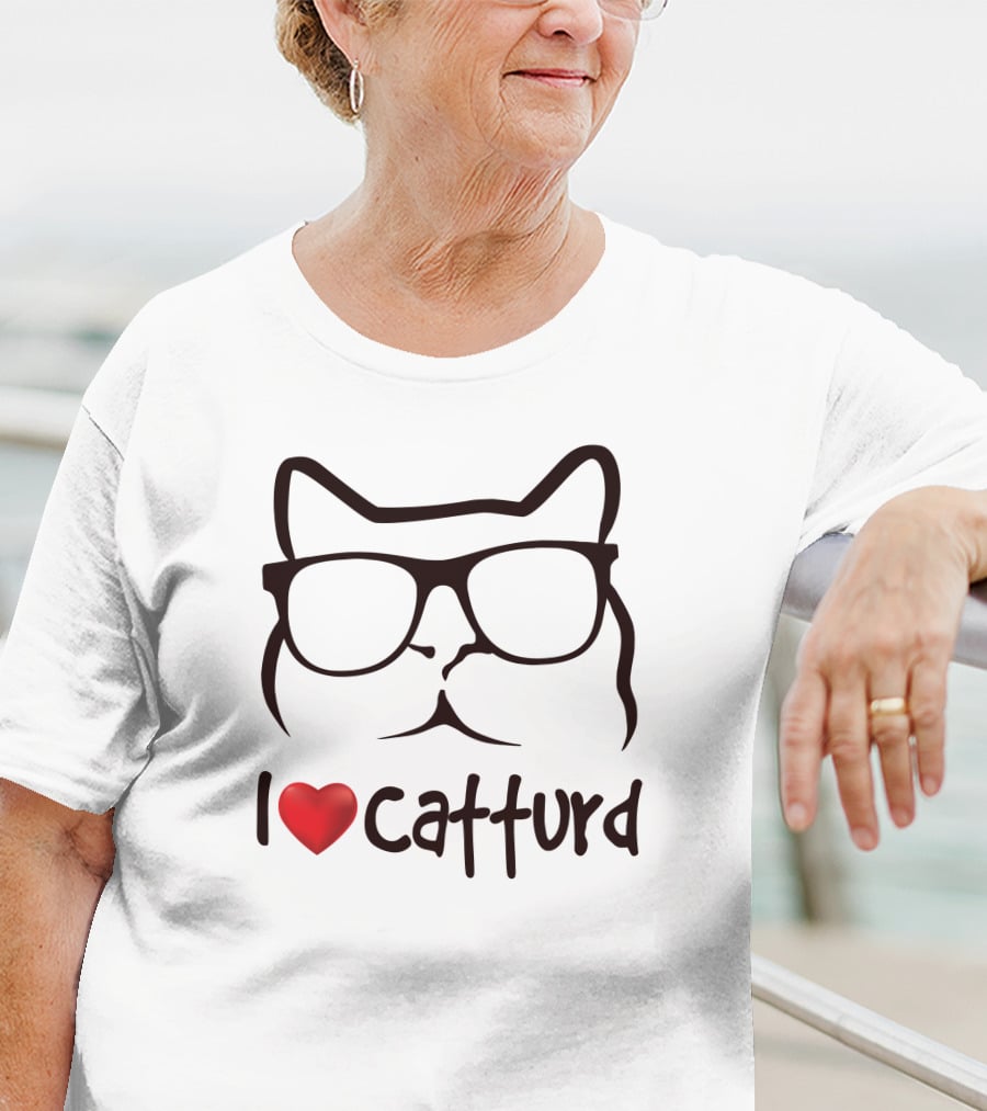 I Love Catturd Glasses Cat T-Shirt
