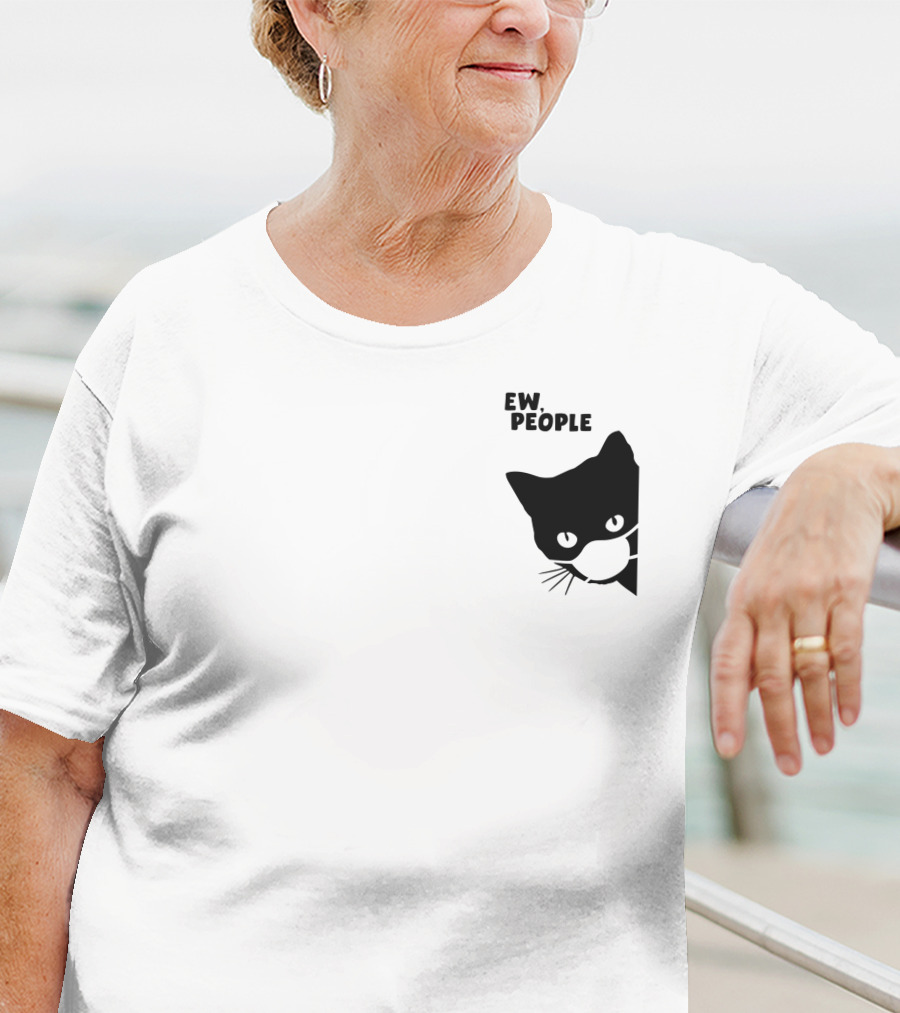 Ew People Black Cat Masked Silhouette Qwertee T-Shirt