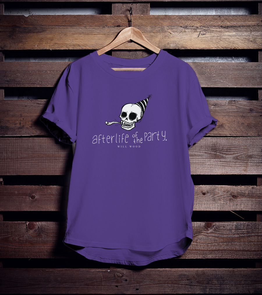 Afterlife Of The Party Skull With Party Hat And Blower T-Shirt