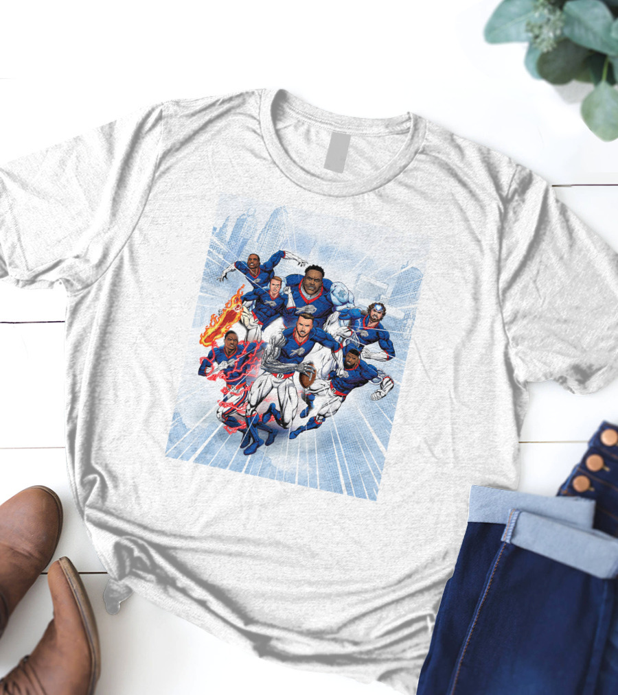 Bills Super Hero Football Team Comic Heroes T-Shirt
