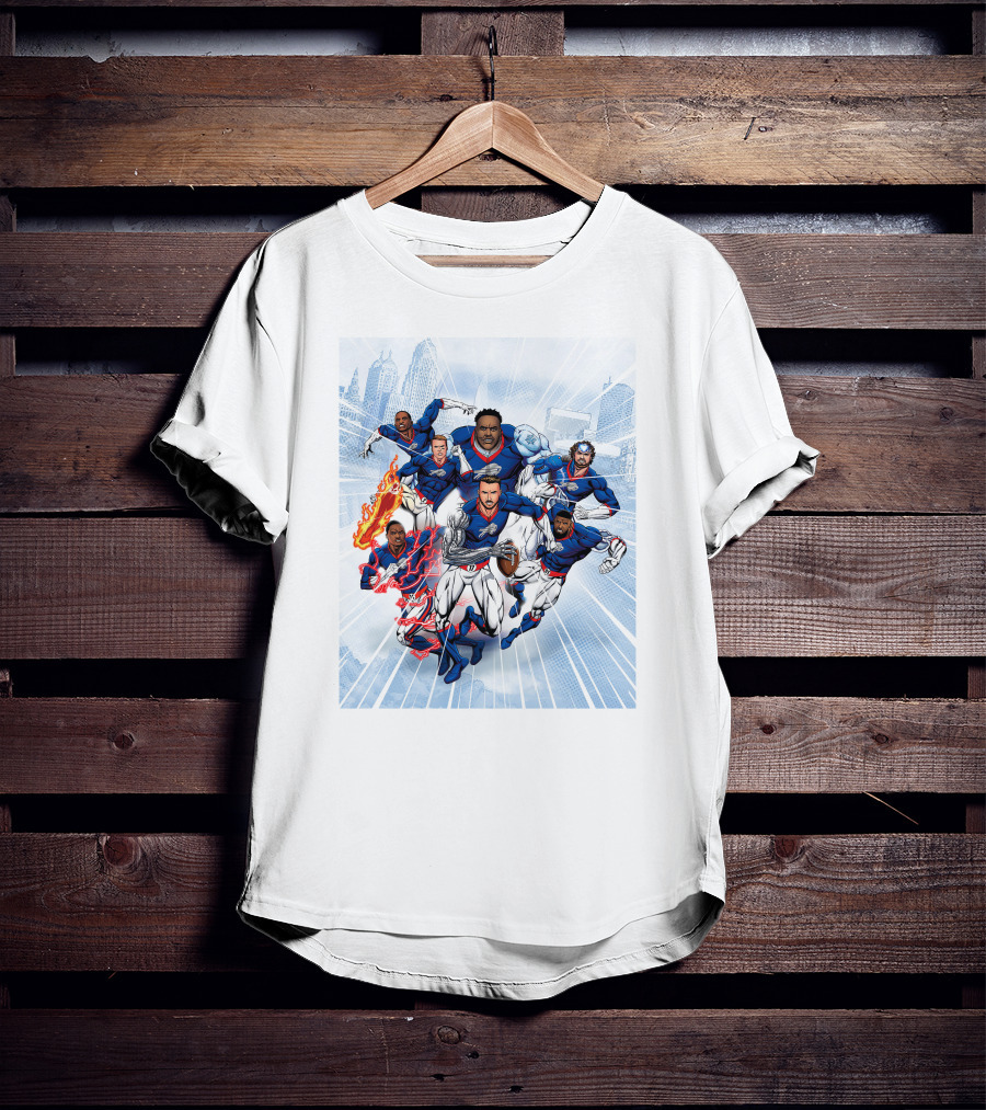 Bills Super Hero Football Team Comic Heroes T-Shirt