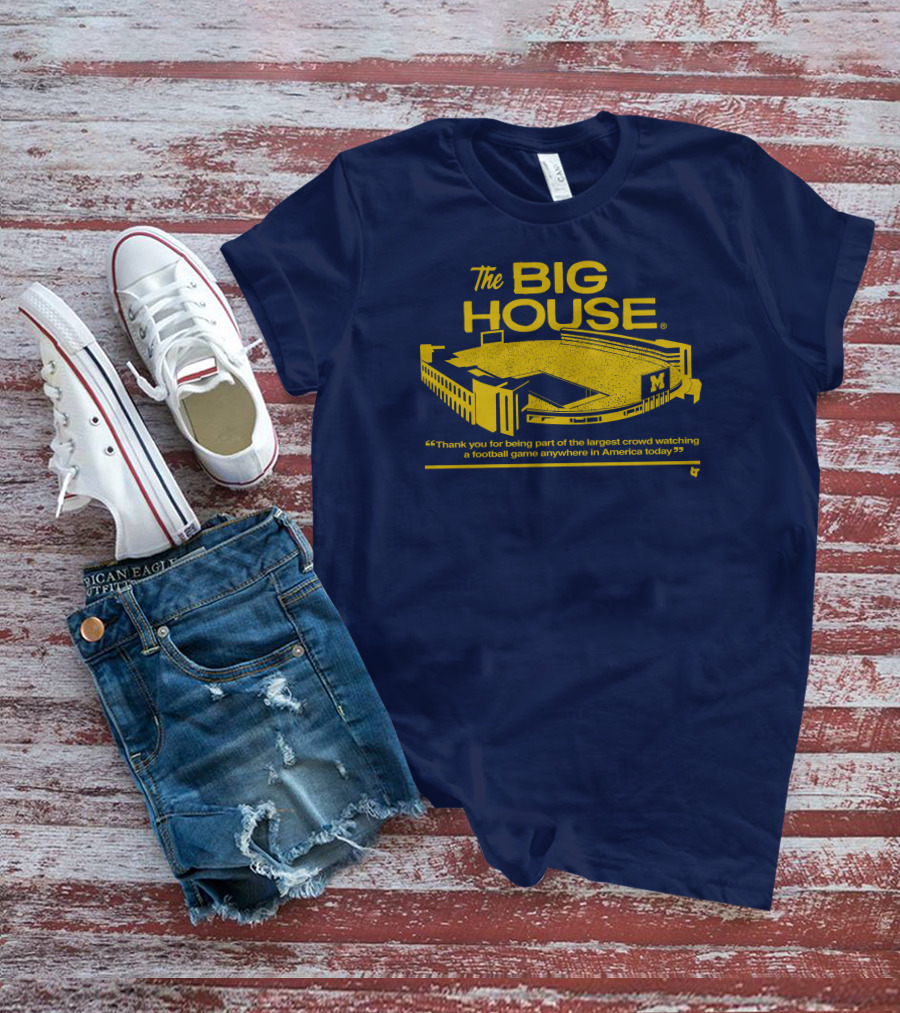 The Big House Stadium M Football Game Largest Crowd America T-Shirt