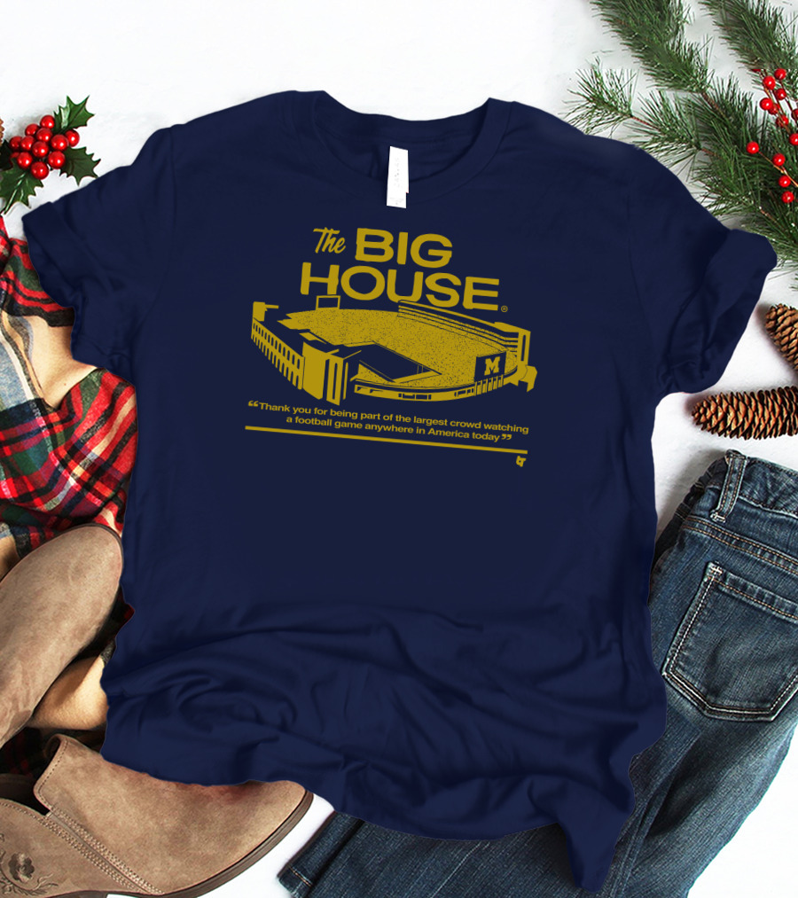 The Big House Stadium M Football Game Largest Crowd America T-Shirt