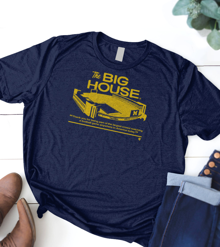 The Big House Stadium M Football Game Largest Crowd America T-Shirt
