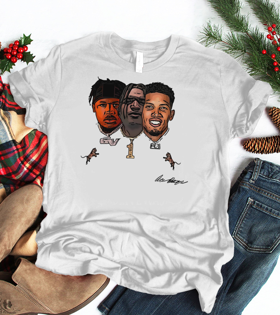 Ja'Marr Chase GV Tiger Trio Football T-Shirt