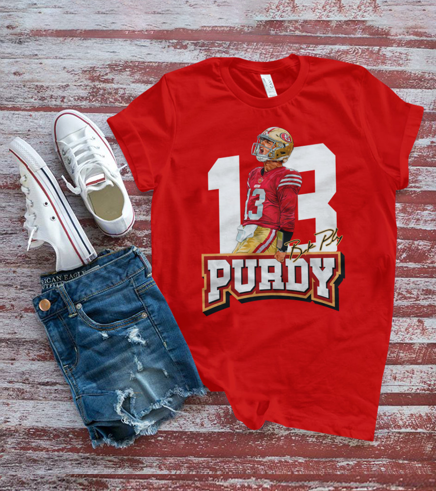 13 Purdy Brock Poly Football Player Red Jersey T-Shirt